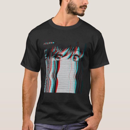 T-shirt Vaporwave esthétique triste Anime E E Harajuku (Devant)