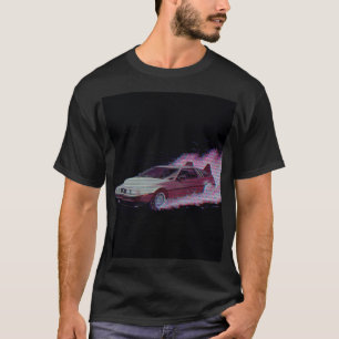 T-shirt Vaporwave Glitch Car - Balade des années 8