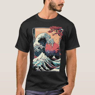 T-shirt Vaporwave Glitch esthétique Grande vague de Kanaga