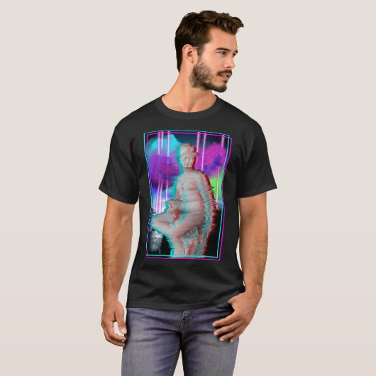 T-shirt Vaporwave Glitch esthétique Statue grecque Rétrowa (Devant entier)