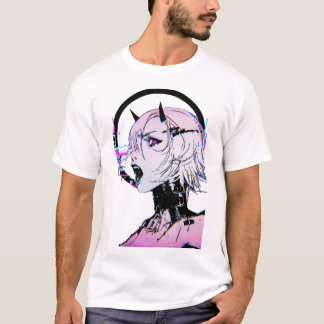 T-shirt Vaporwave Glitch Girl Cyberpunk Style 