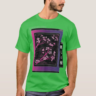 T-shirt Vaporwave Japon Style Japonais Cerise Blossom Saku