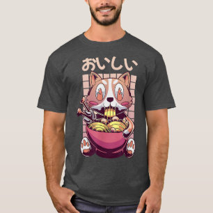 T-shirt Vaporwave Kawaii Ramen Chien - Otaku Anime Manga