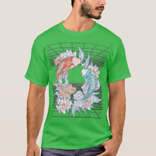 T-shirt Vaporwave Koi Fish Japon Sakura Carpe de sélection