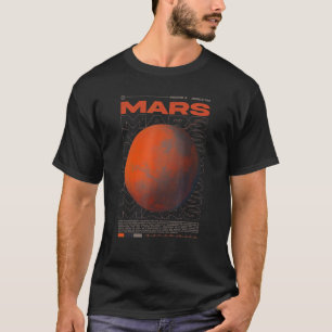 T-shirt Vaporwave Mars Système Solaire Planète Espace Ast