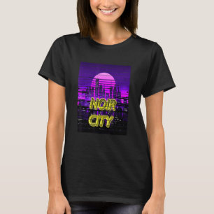 T-shirt Vaporwave Noir City 80s Future City Gamer Science