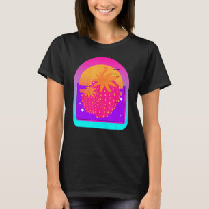 T-shirt Vaporwave rétro 90s Rouge Berry Summer Fruit Straw