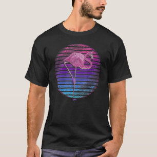 T-shirt Vaporwave rétro 90s Tropical Bird Lover Flami rose