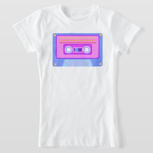 T-Shirt Vaporwave Retro Pink 90s 2000s A2k cassette (Poser)