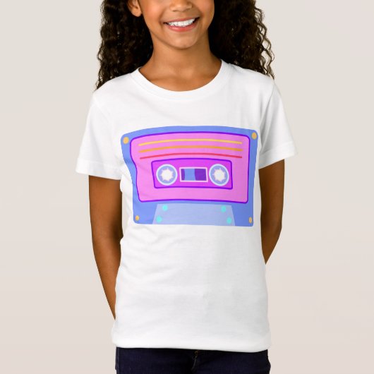 T-Shirt Vaporwave Retro Pink 90s 2000s A2k cassette (Devant)