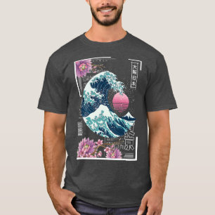 T-shirt Vaporwave Synthwave des années 80 Japon Grande vag