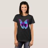 T-shirt Vaporwave Synthwave Retrowave Butterfly (Devant entier)