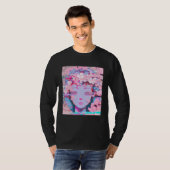 T-shirt Vaporwave Synthwave Retrowave Glitch Fleur de Ceri (Devant entier)