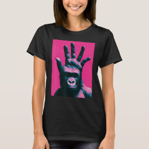 T-shirt Vaporwave Tête de main Ape Palm Gorilla Chimpanzee