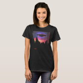 T-shirt Vaporwave UFO Synthwave Alien Retro Glitch 90s Aes (Devant entier)