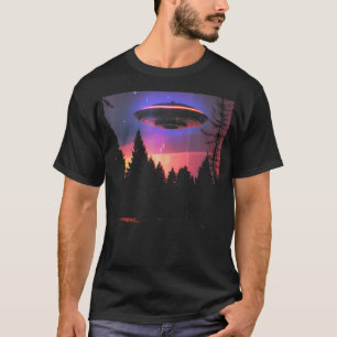 T-shirt Vaporwave UFO Synthwave Alien Retro Glitch 90s Aes