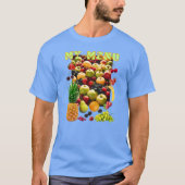 T-shirt Variété de fruits frais avec un slogan (Devant)