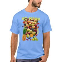 Variété de fruits frais avec un slogan