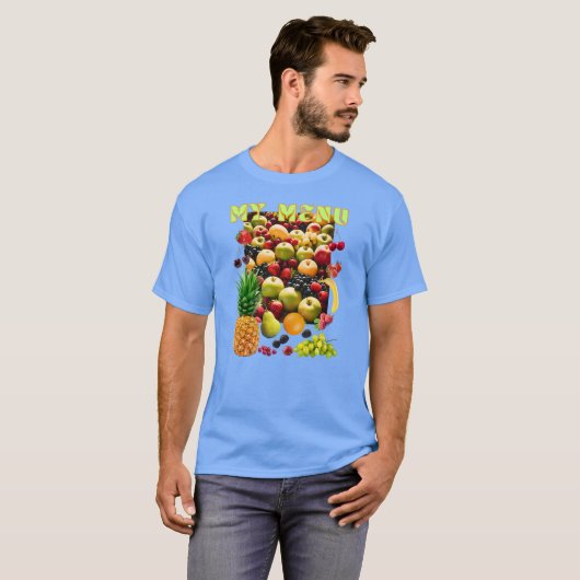 T-shirt Variété de fruits frais avec un slogan (Devant entier)