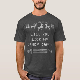 T-shirt Vas-tu lécher ma canne de Noël Noël drôle Xmas H