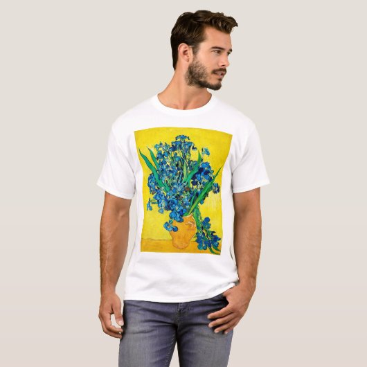 T-shirt Vase avec Irises, Van Gogh (Devant entier)