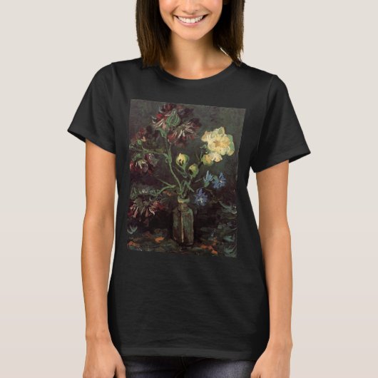T-shirt Vase avec Myosotis et Peonies par Vincent van Gogh (Devant)