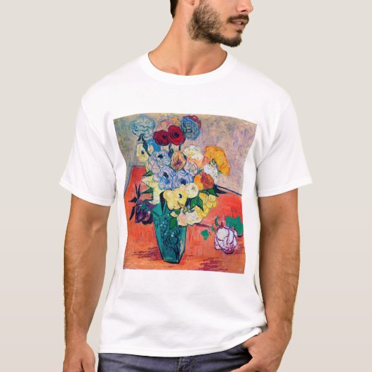 T-shirt Vase avec Roses et Anémones, Van Gogh (Devant)