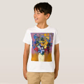 T-shirt Vase blanc avec fleurs Odilon Redon (Devant entier)