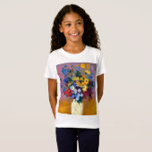 T-Shirt Vase blanc avec fleurs Odilon Redon (Devant entier)