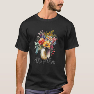 T-shirt Vase de femmes de maman Fleur sauvage