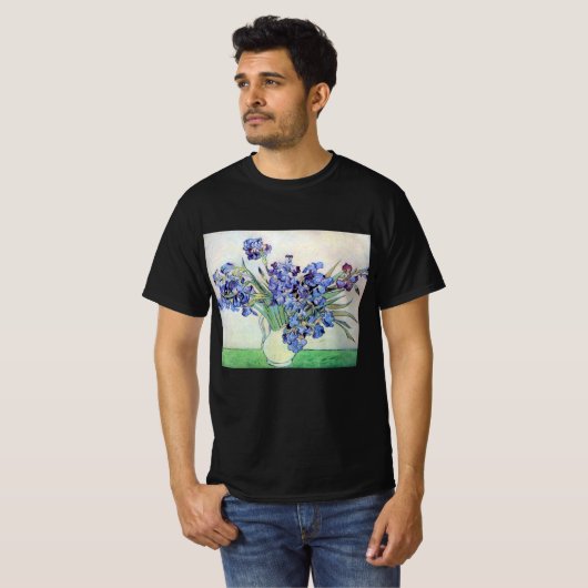 T-shirt Vase Still Life avec Irises par Vincent van Gogh (Devant entier)