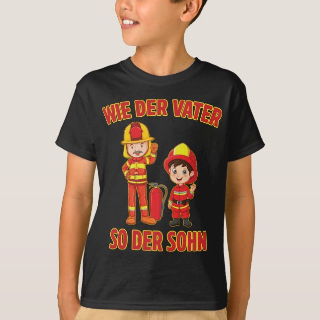 T-shirt Vater Sohn Feuerwehrmann Junge Feuerwehr (Devant)