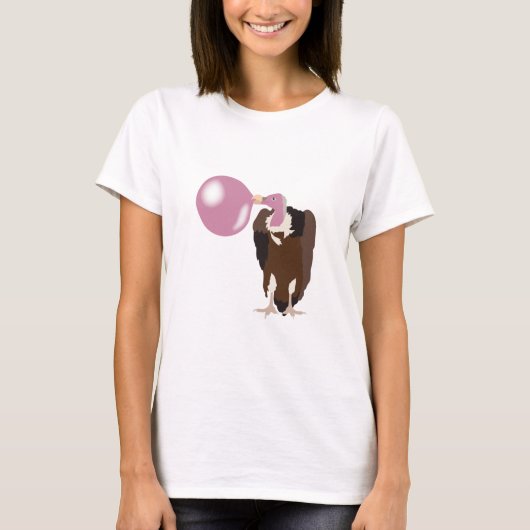 T-shirt Vautour de la bulle soufflant la bulle (Devant)