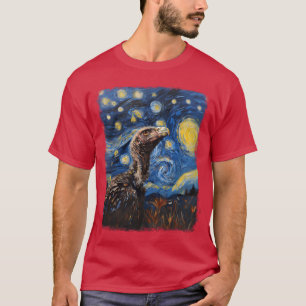 T-shirt Vautour Oiseau étoile Nuit Peinture amis