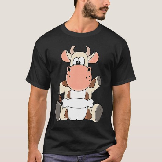 T-shirt Veau de vache bébé avec couches (Devant)