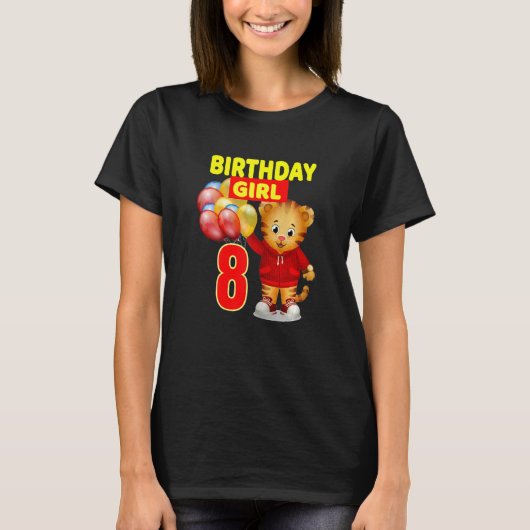 T-shirt Vebyhogh Daniel Tiger 8 ans Anniversaire fille (Devant)