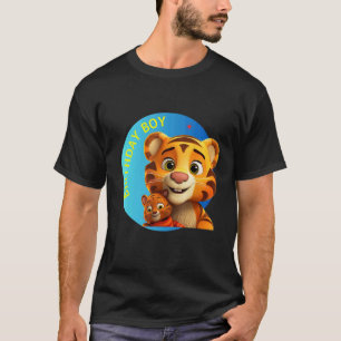 T-shirt Vebyhogh Tigre Anniversaire Garçon Bleu Anniversai
