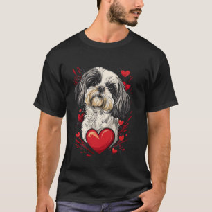 T-shirt Vecteur de chien Shih Tzu de la Saint-Valentin