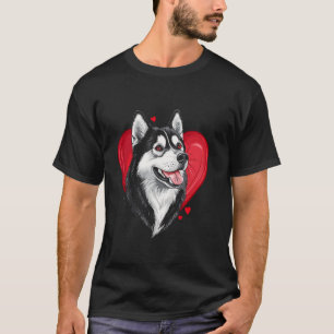 T-shirt Vecteur de Husky sibérien de la Saint-Valentin