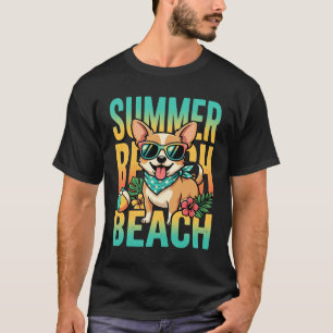 T-shirt Vecteur de vacances de chien de plage d'été