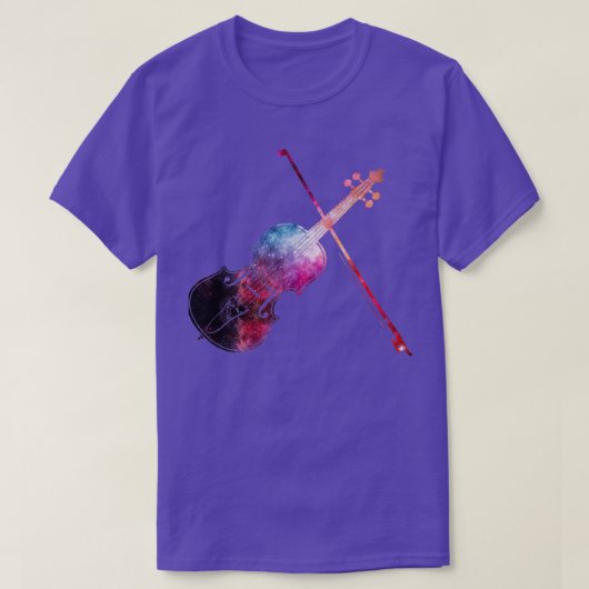 T-shirt Vecteur de violon de galaxie (Design devant)