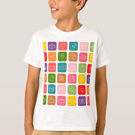 T-shirt vecteur d'icônes (Devant)