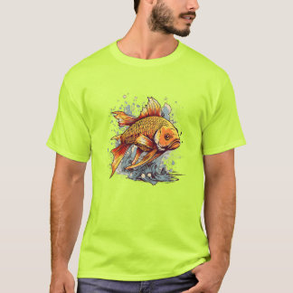 T-shirt Vecteur et illustrateur design Gold Fish Art