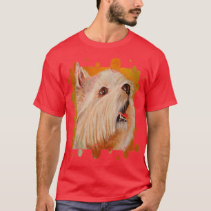 T-shirt Vecteur Portrait blanc Terrier blanc Cute West Hig