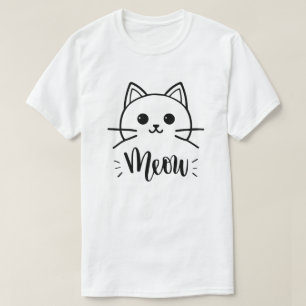 T-shirt Vector drôle de chat de dessin animé. Imprimer pou