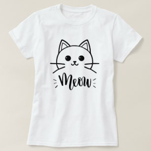 T-shirt Vector drôle de chat de dessin animé. Imprimer pou