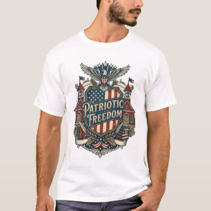 T-shirt vectoriel graphique patriotique de rentrée