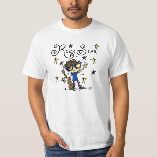 T-shirt Vedette du rock de brune (Devant)