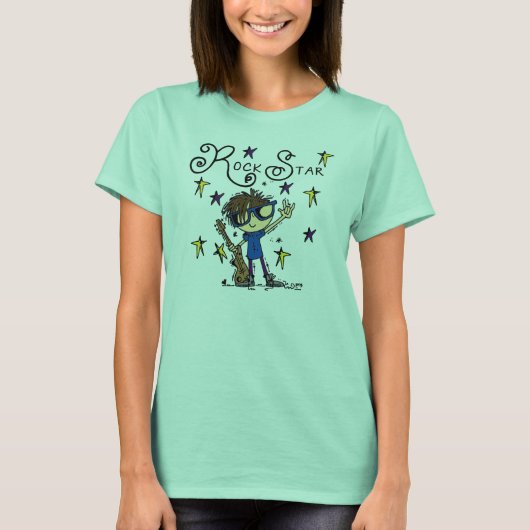 T-shirt Vedette du rock de brune (Devant)