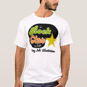 T-shirt Vedette du rock par nuit - électricien du travail